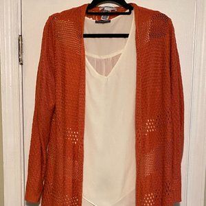 Coral Sweater and Sleeveless Blouse Set